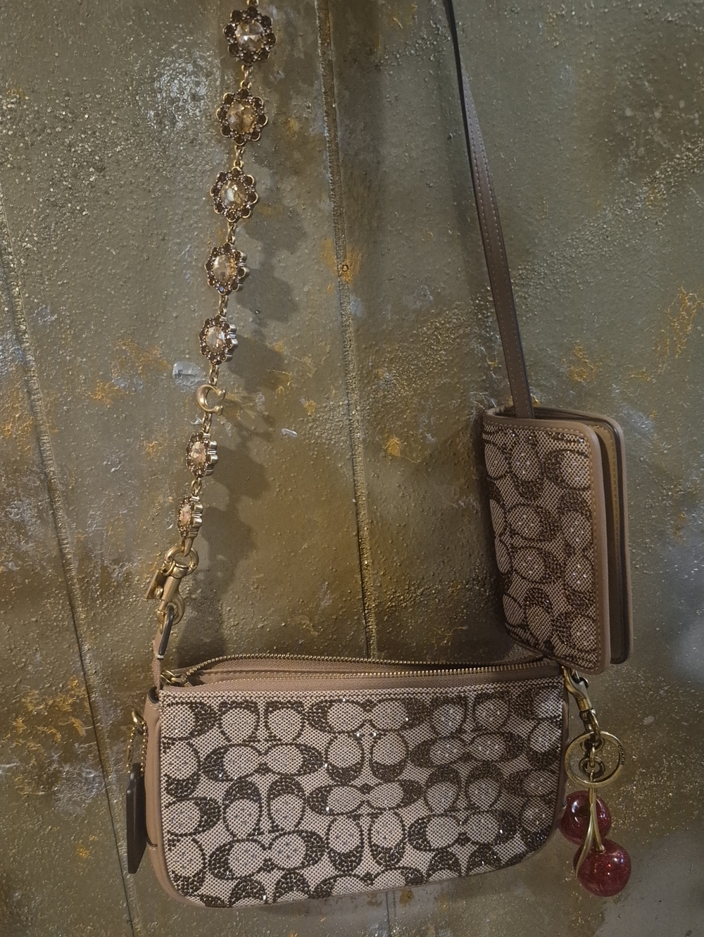 Coach Crystal Plaza Signature Bag & Wallet